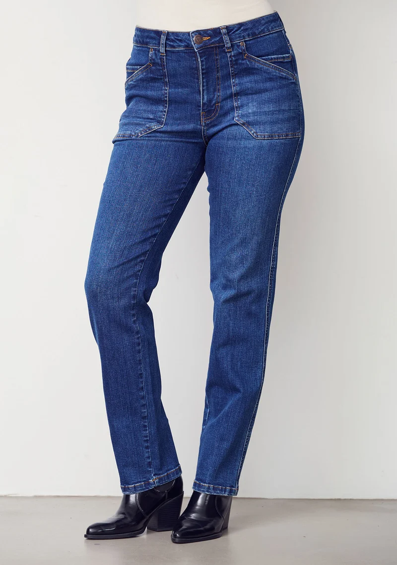 Portofino Straight Jeans - Darker Classic Wash