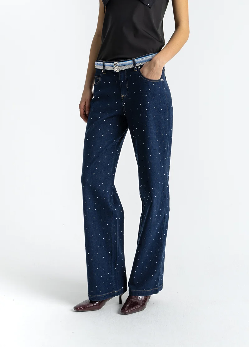 DENIMBYXOR MED NITAR - PETRA PASSFORM - Eclipse blue