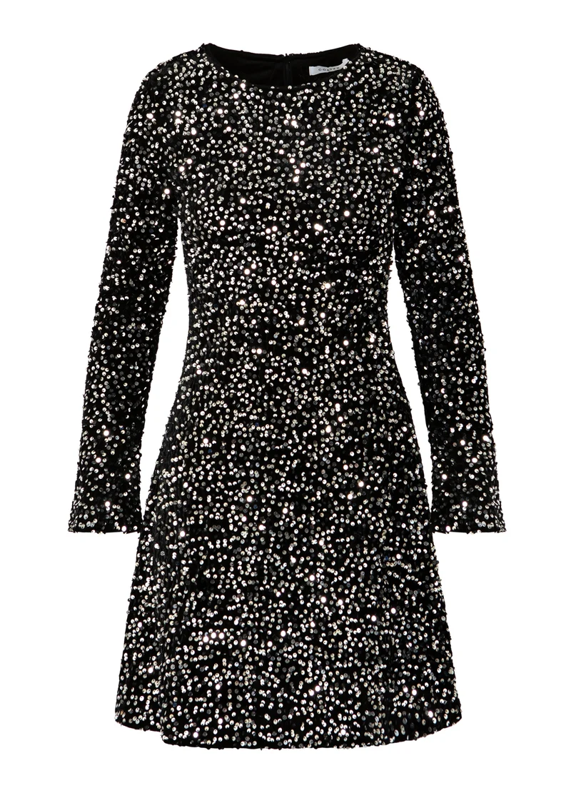 PALJETTKLÄNNING - Black/ silver