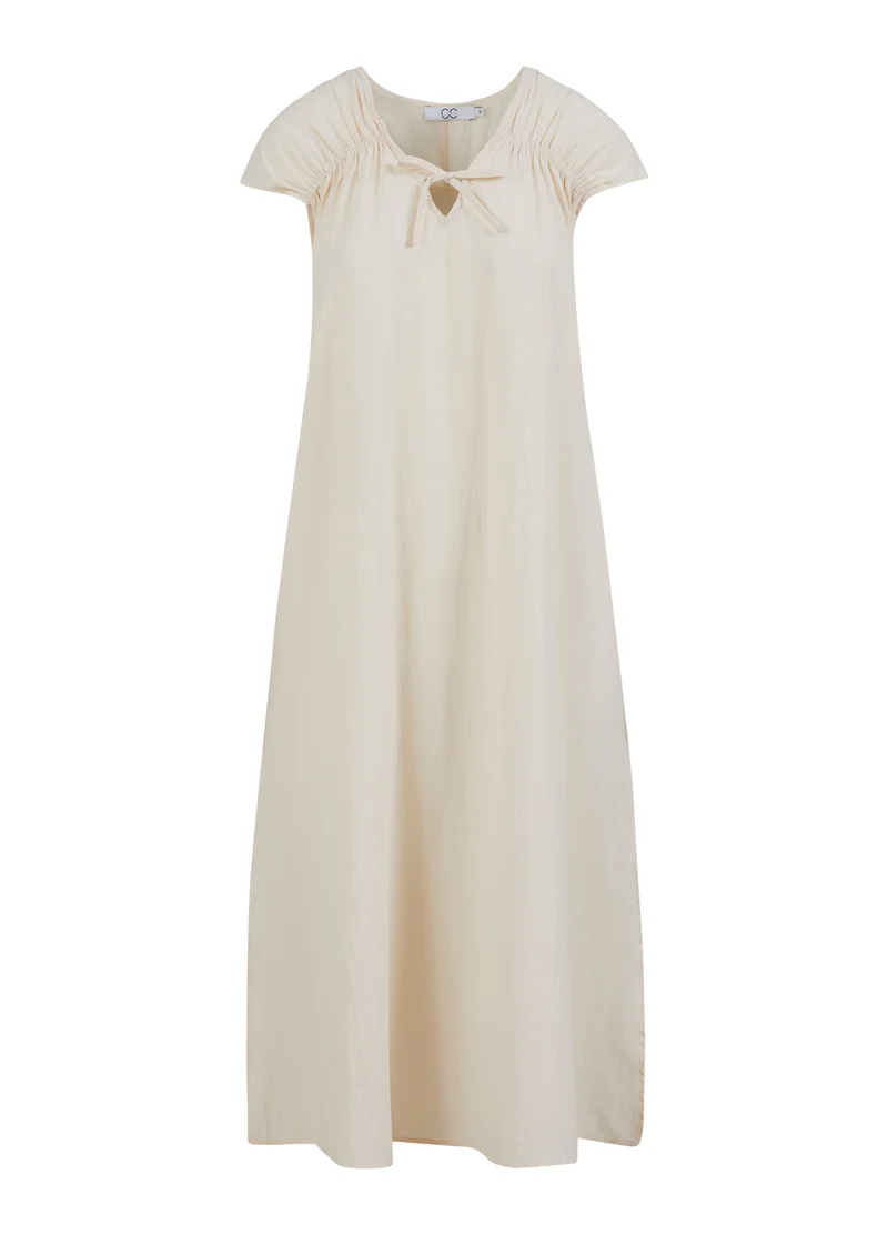 CC HEART ALIZA KLÄNNING MED DRAPERING - Creme