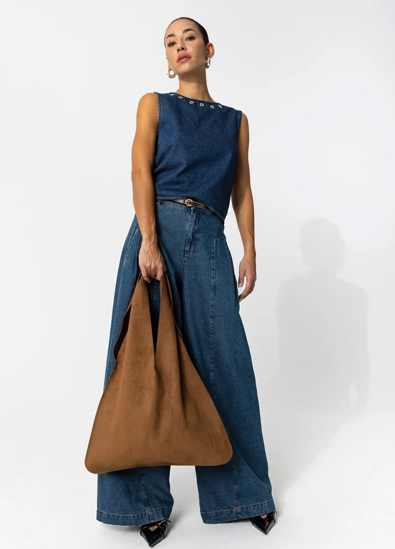 DENIM TOP MED ÖGLOR