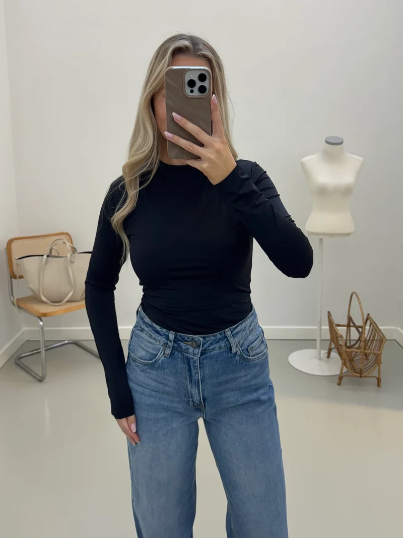Malou crew neck bodystocking sort