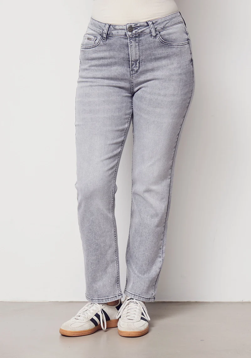 Monza Straight Jeans - Light Grey Washed