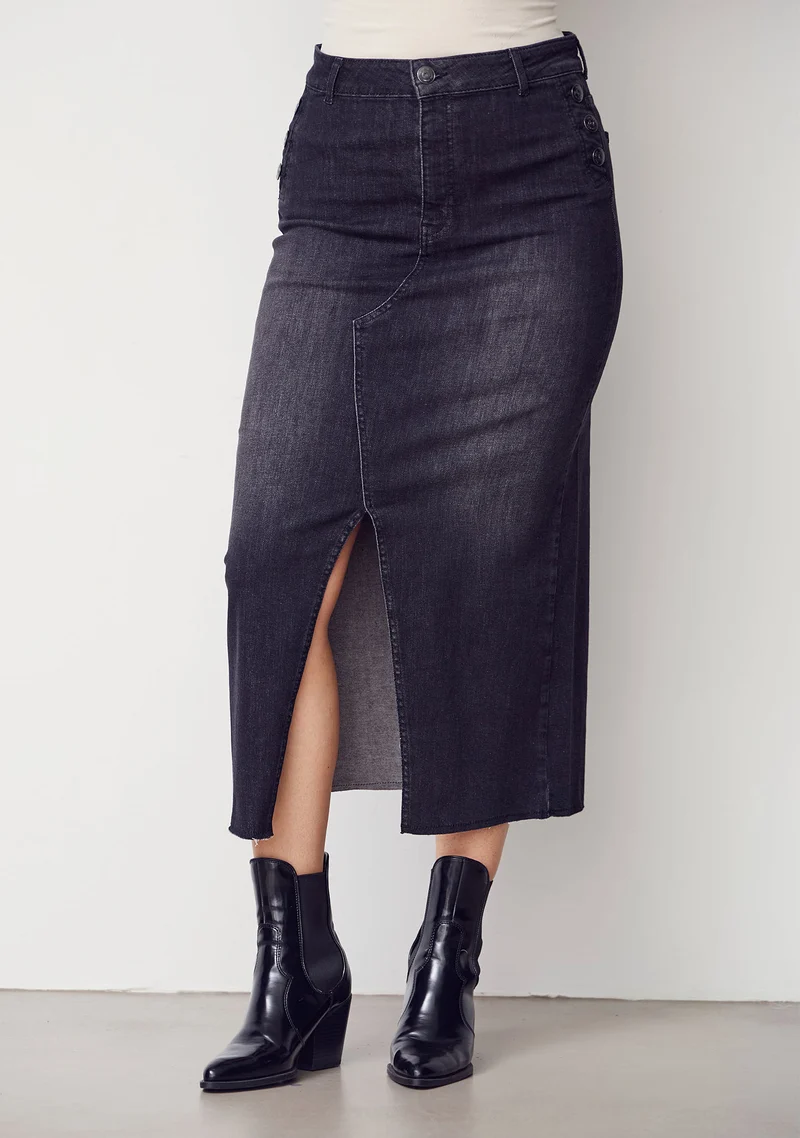 Como Denim Skirt - Washed Black