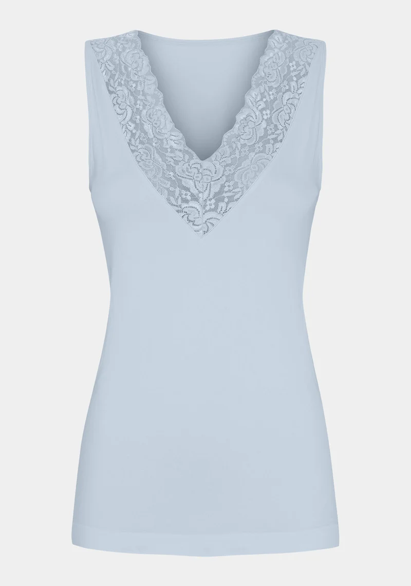 Nilla V-Neck Top - Light Blue