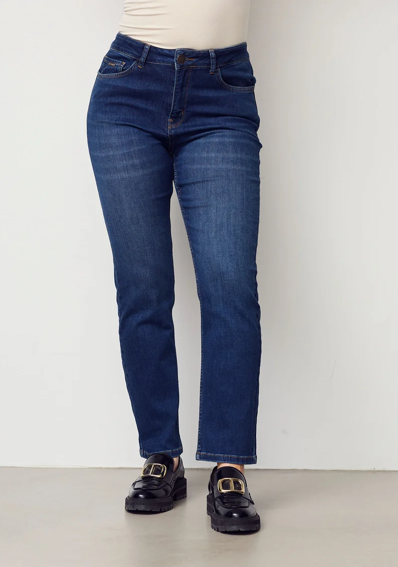 Monza Straight Jeans - Monza Mid Denim