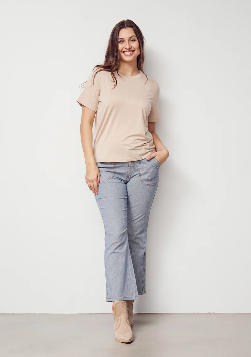 Gritt O-Neck T-Shirt - Sand