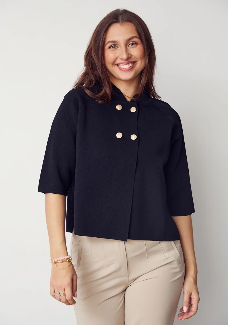 Jena Poncho Blouse - Black