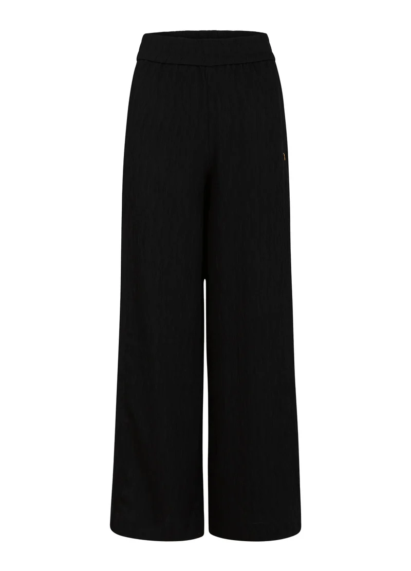 STRUKTUR BUKSER - SILLE FIT - Black