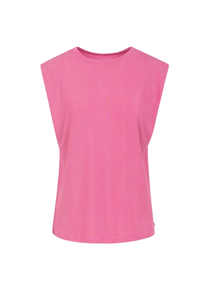 TOP I LUREX JERSEY - Bon bon pink