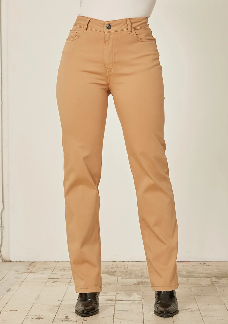 Isay Long Straight Pant - Camel