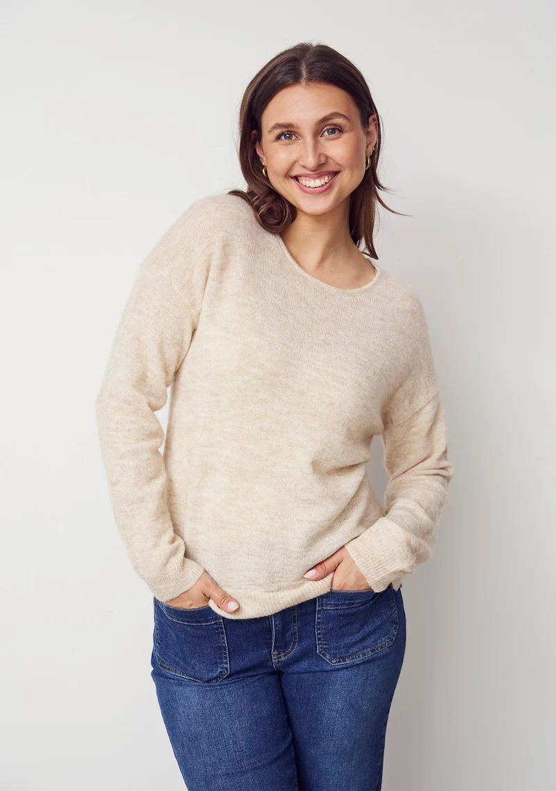 Anna Classic Pullover - Sand Melange