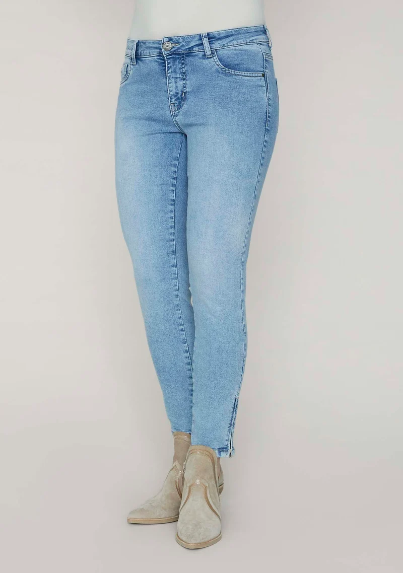 Lido Zip Jeans - Light Denim