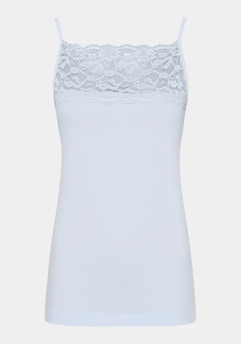 Nilla Wide Lace Top - Light Blue