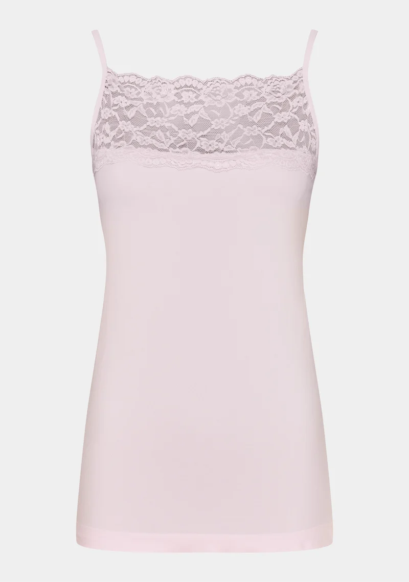 Nilla Wide Lace Top - Light Rose