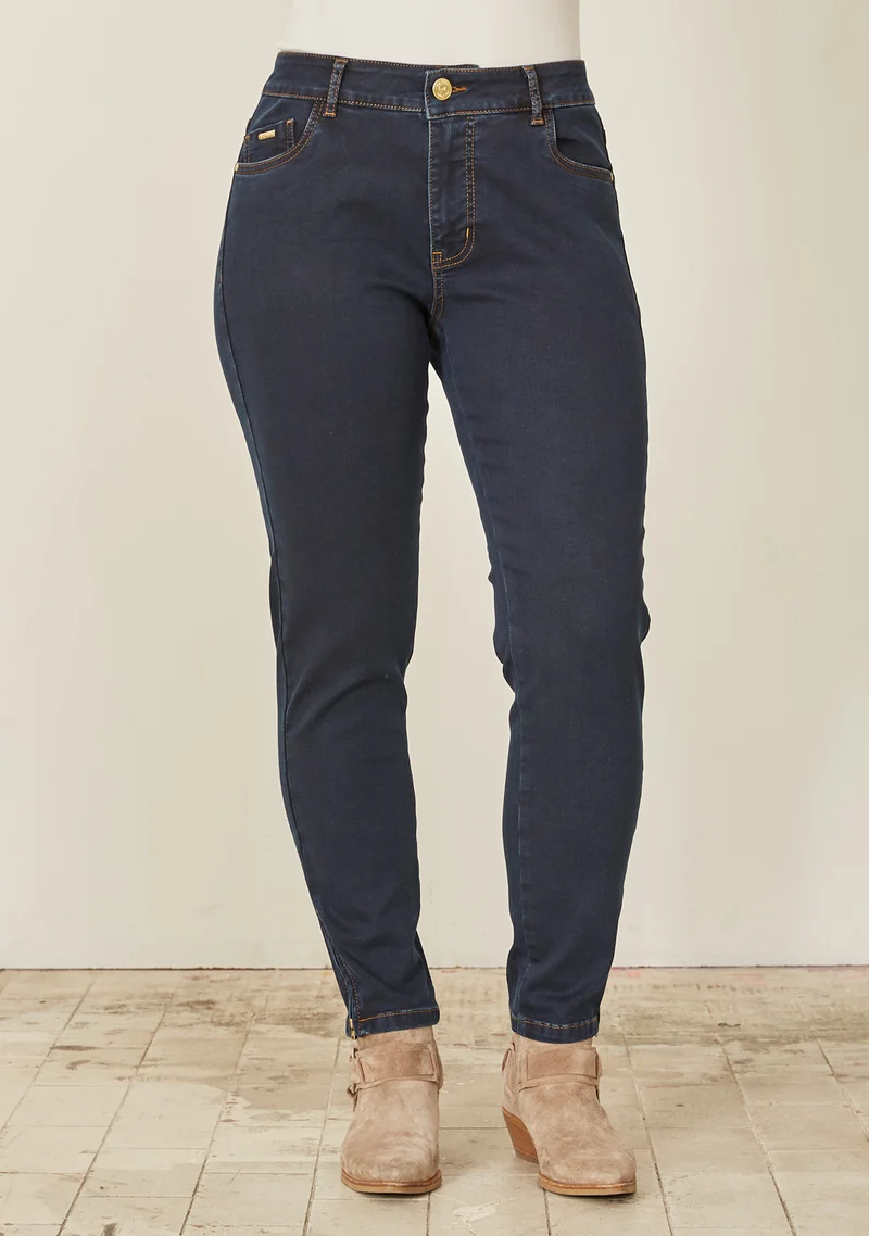 Lido Zip Jeans - Denim Blue Unwashed