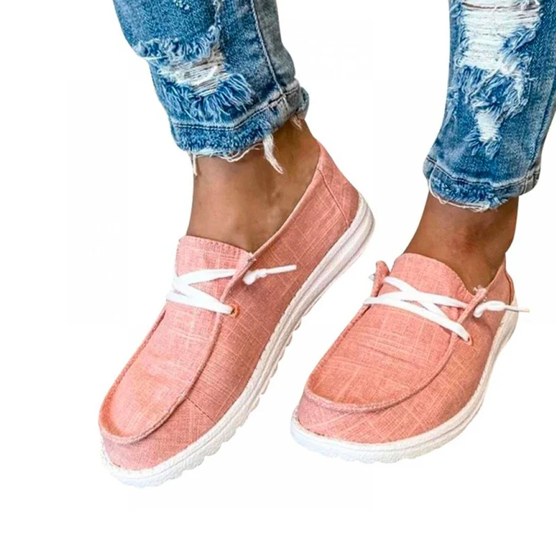 Kvinnors Canvas Lace-Up Loafers