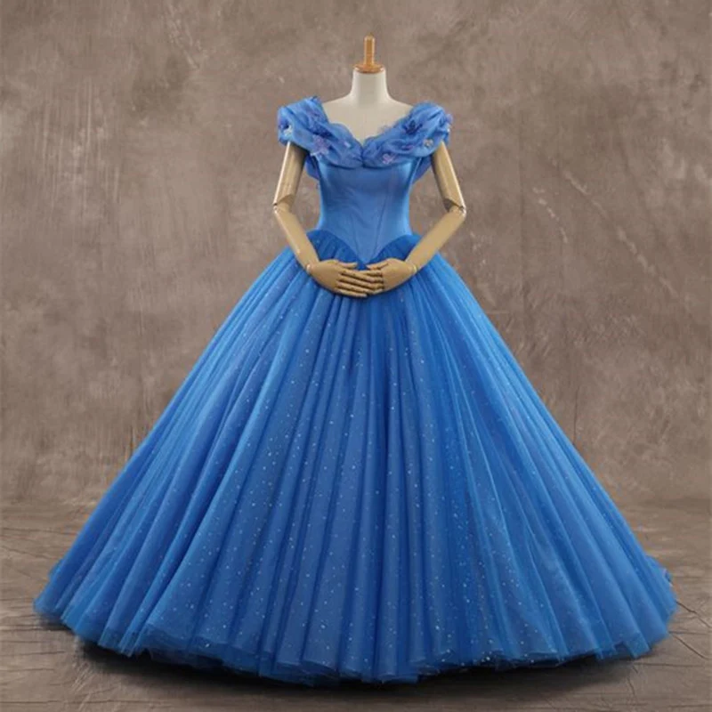 Disney Princess Blue Masquerade Balklänning Cinderella Balklänning