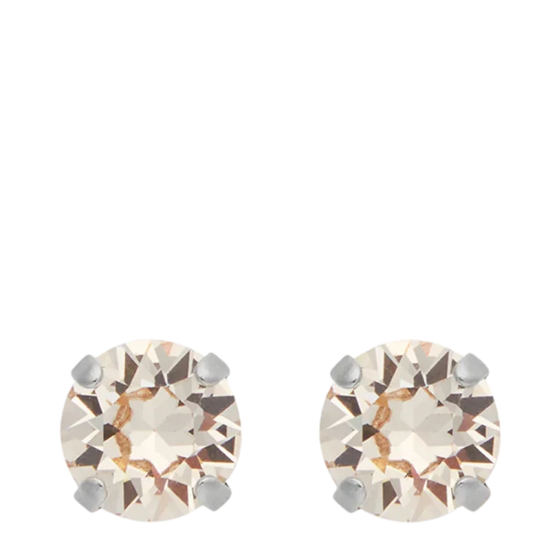 Classic Stud Earrings Rhodium - 344 Silk