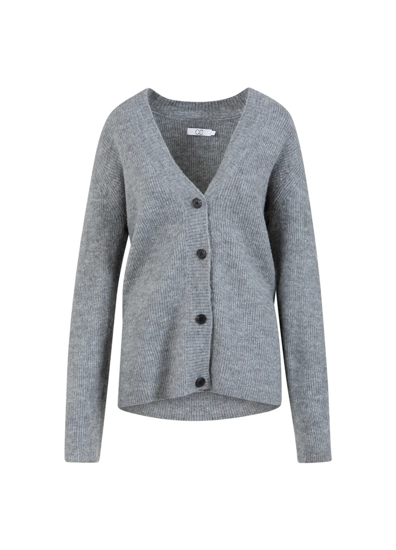 CC HEART EMMA V-RINGAD KOFTA - Dark Grey Melange