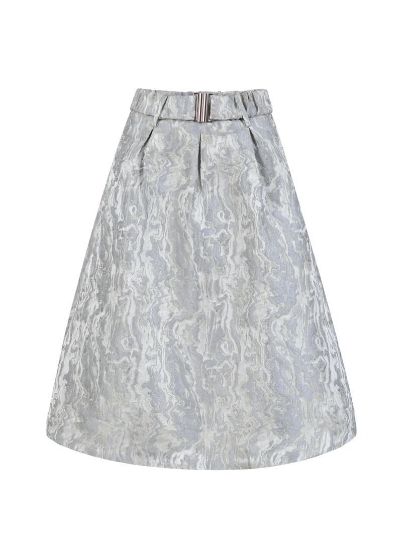 JACQUARD-KJOL - Silver grey