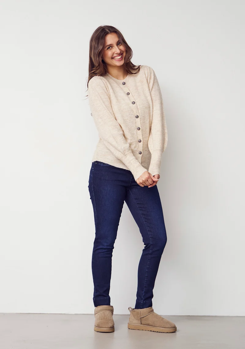 Anna Deco Cardigan - Sand Melange