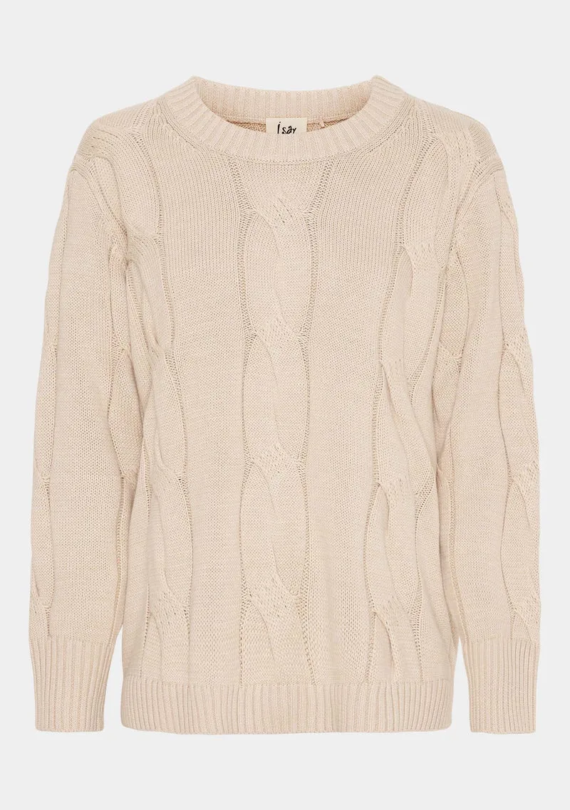 Saga Knit Pullover - Sand Melange