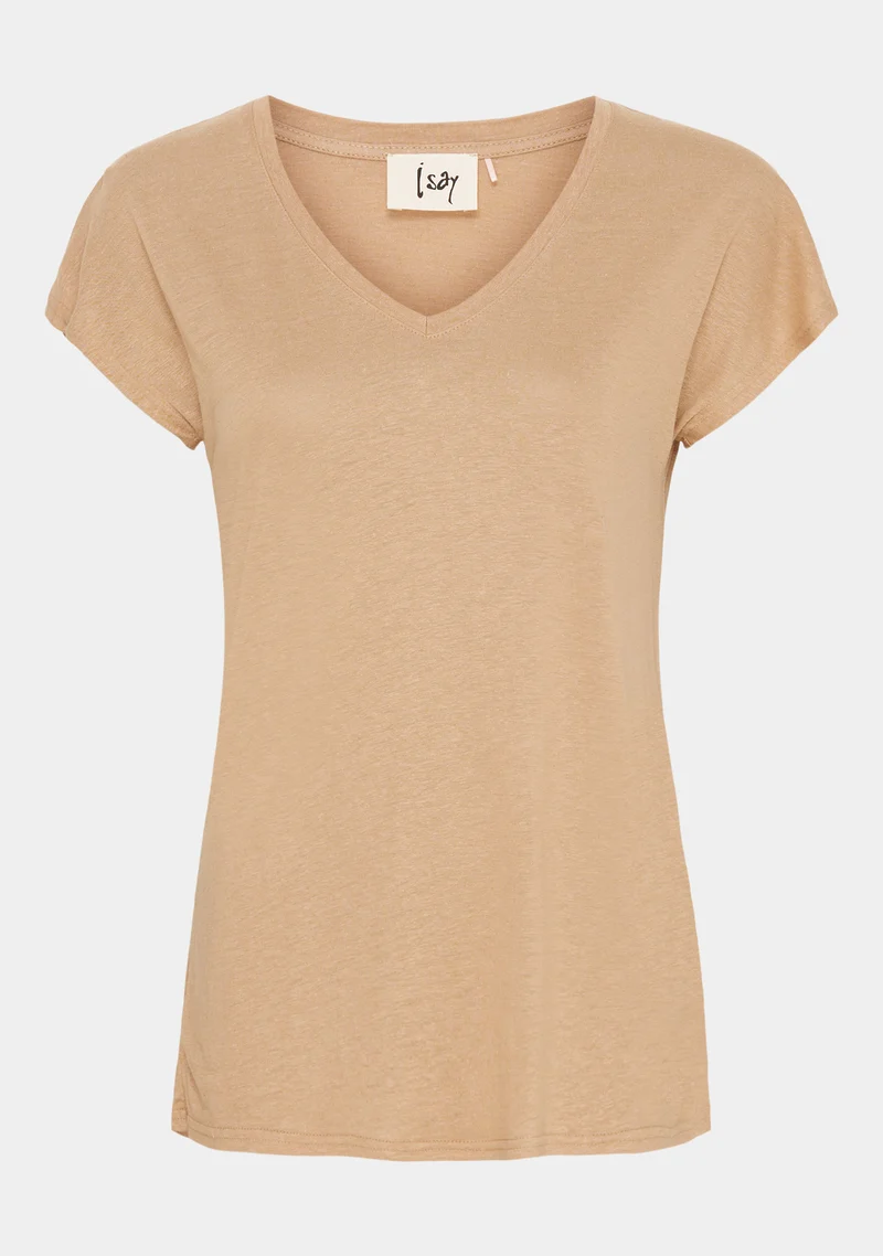 Tess V-Neck T-Shirt - Camel