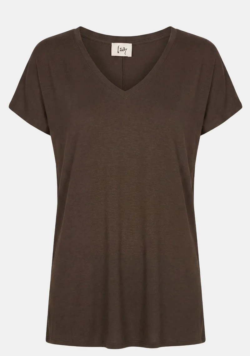 Nugga V-Neck T-Shirt - Dark brown