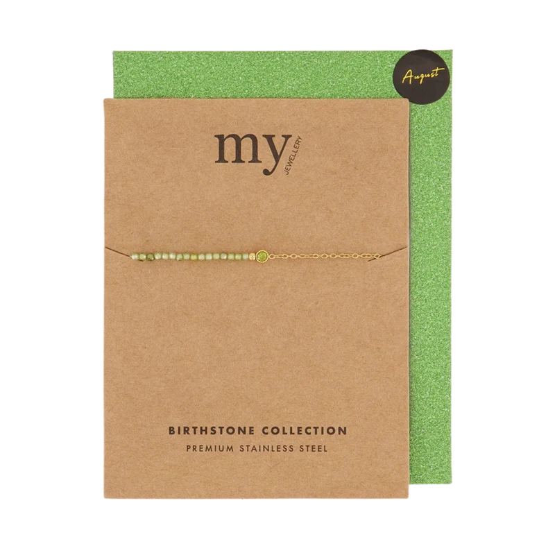 Birth Bracelet - Gold August