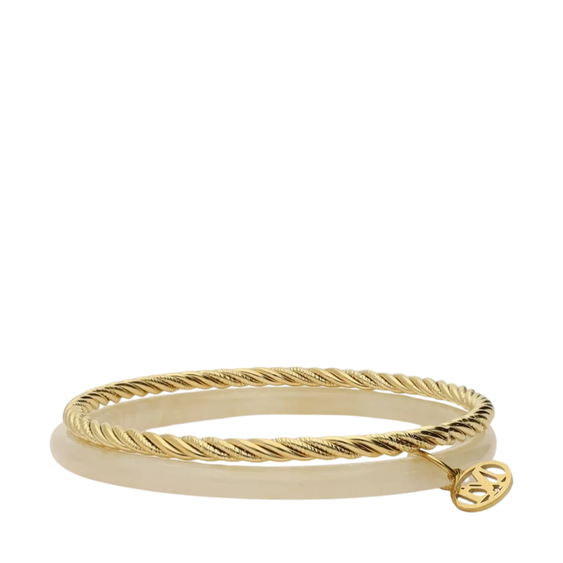 Bangle Set Thin Beige - Gold