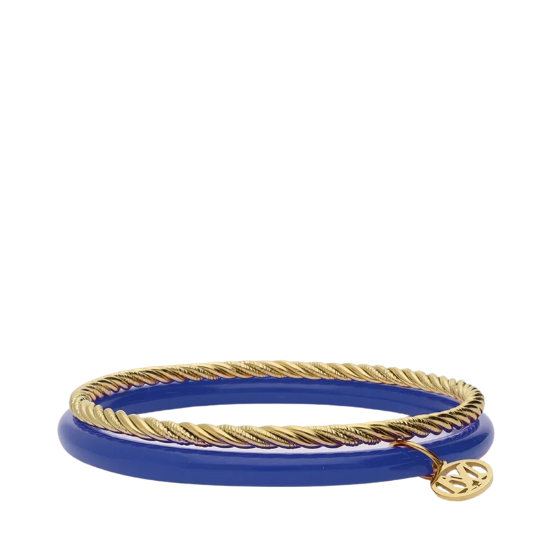 Bangle Set Thin Cobalt - Gold