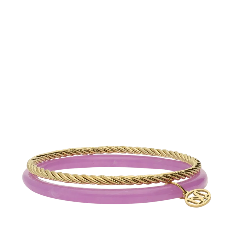 Bangle Set Thin Lila - Gold