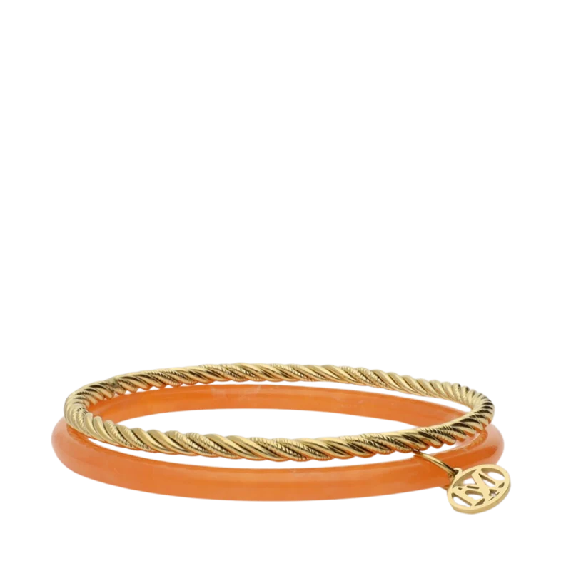 Bangle Set Thin Orange - Gold