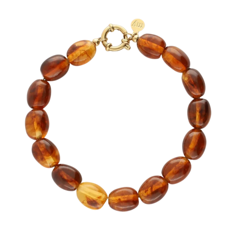 Bracelet Beads Brown - Gold