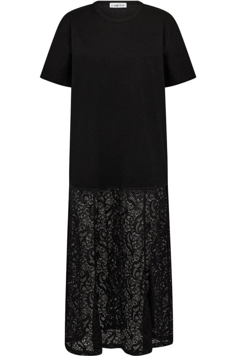 Haute L'Amitié - Summer Lace Ss Tee Dress HL10644 - Black