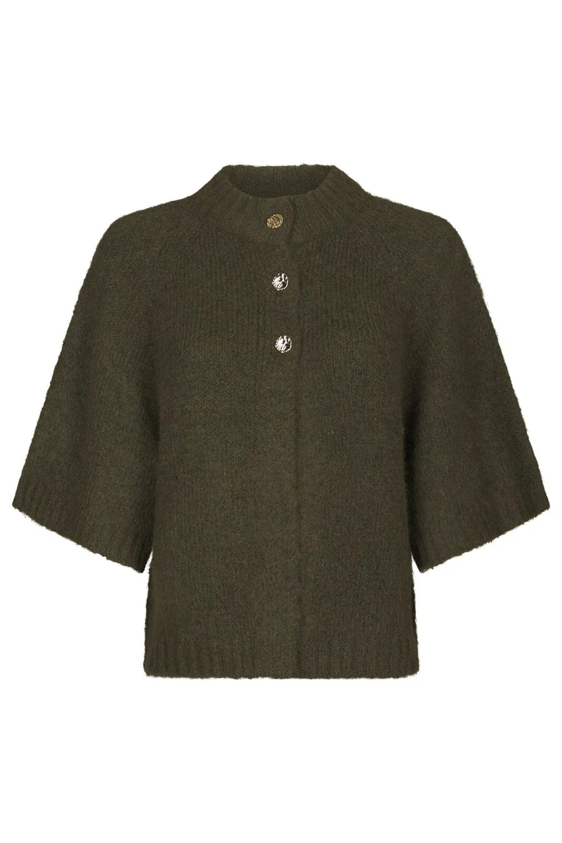 Neo Noir - Benuta Fluffy Knit Cardigan 165816 - 151 - Army
