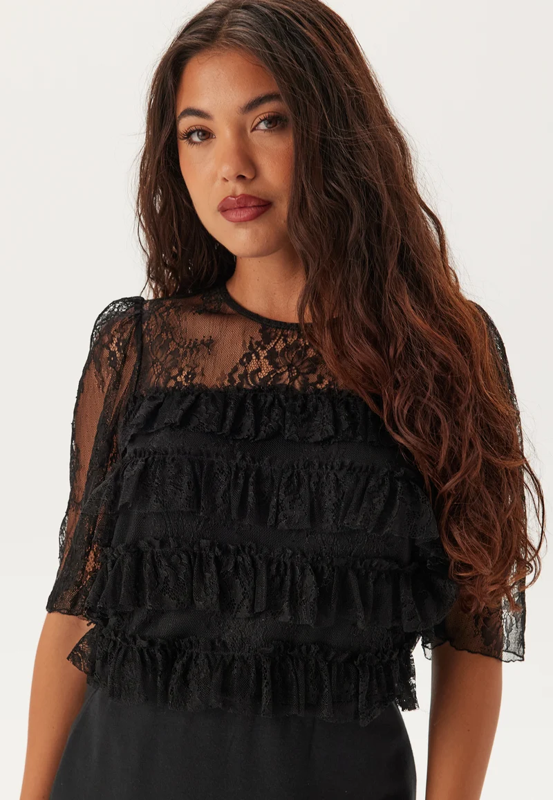 Frill Detail Wide Sleeve Blouse