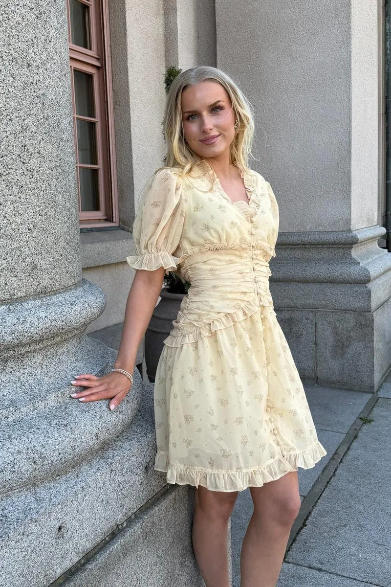 BYIC - Arielic Dress A25220 - Yellow Flower Print