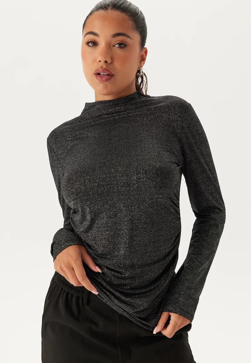 Pcmonica Ls Glitter Ruching To