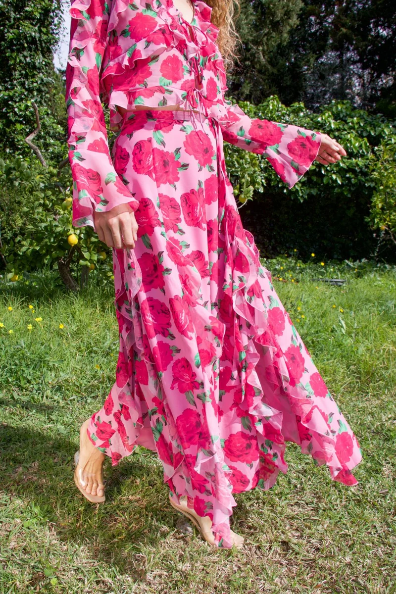 Cras - Georgia Skirt C240214 - 8097 - 8097 Pink Rosette