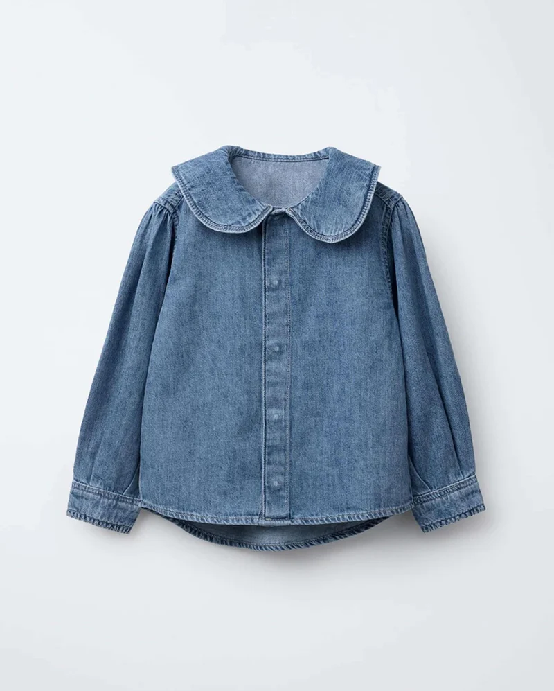 Denim Collar Top