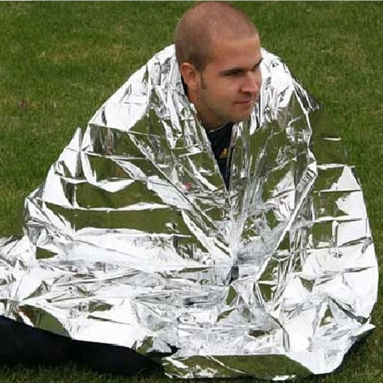 Outdoor emergency insulation blanket 130*210 double-sided silver survival blanket sun protection blanket emergency blanket