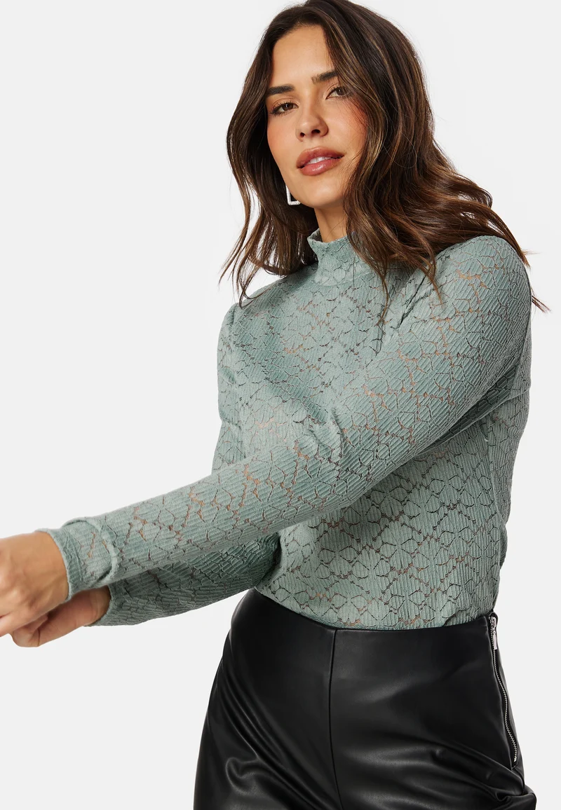 Turtleneck Lace Top