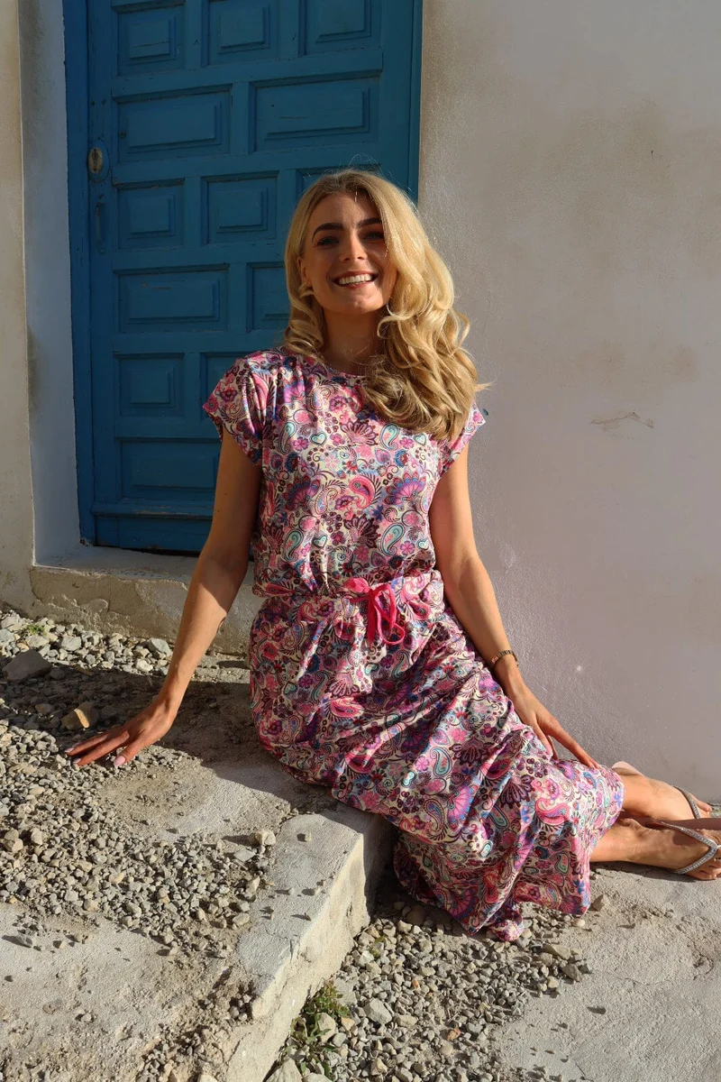 Liberte - Alma-Loose-Skirt 9582 - Pink Paisley