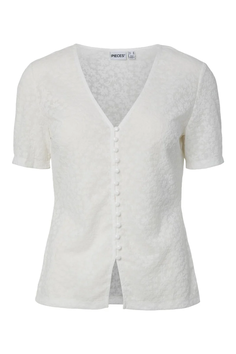 Pieces - Pcbaisy Ss Cardigan - 5016876 Cloud Dancer
