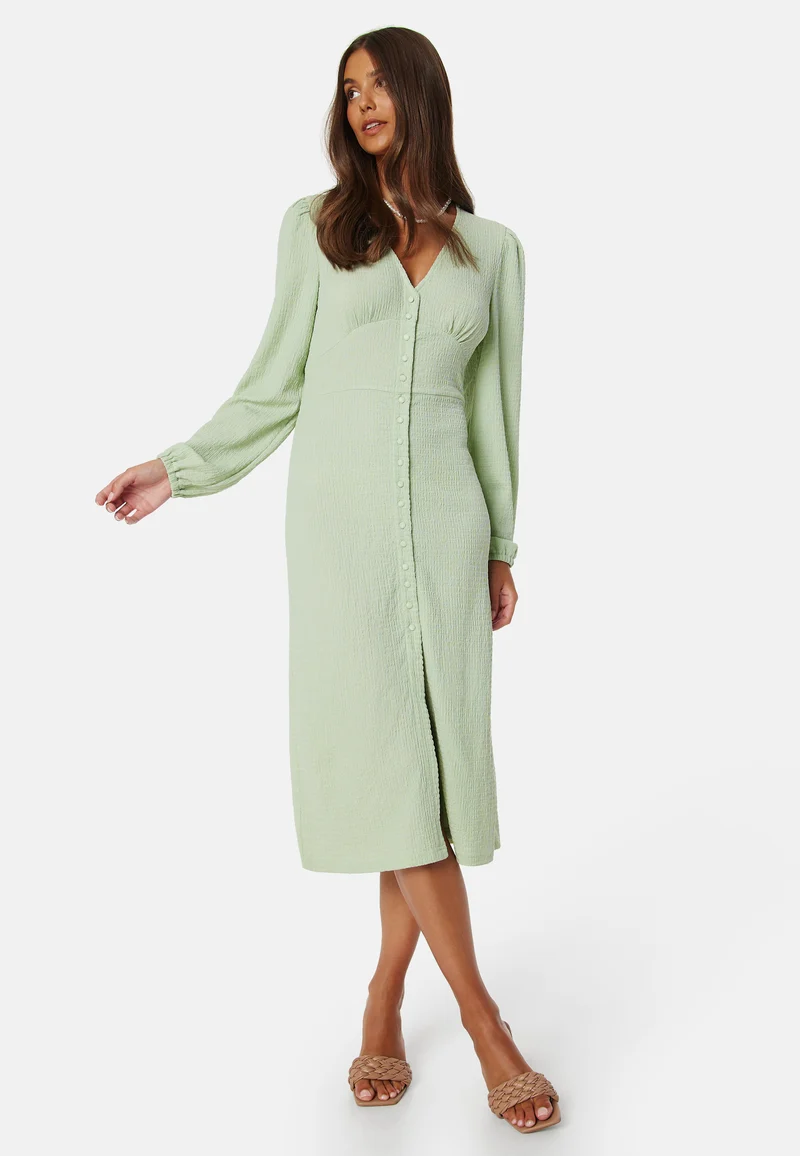Structure Button Midi Dress