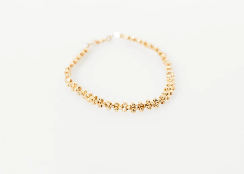 Lane Bead Bracelet in Gold Brass