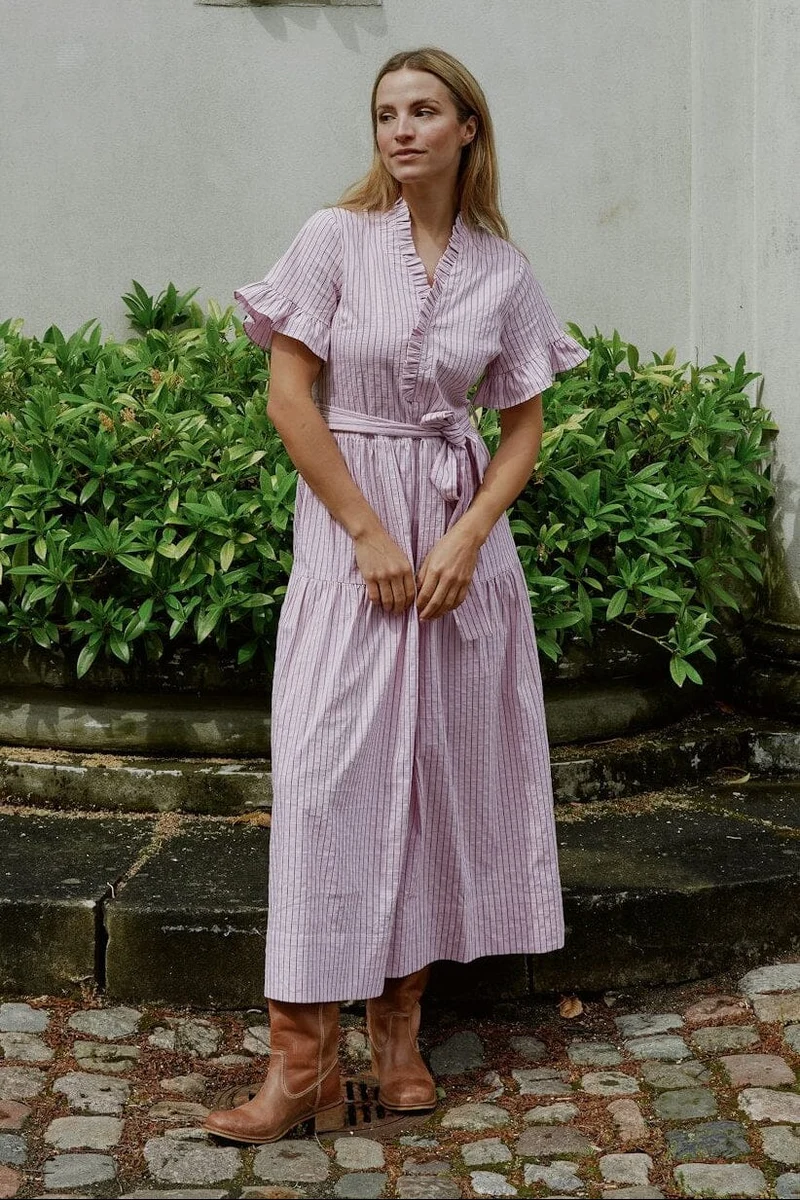 Neo Noir - Nessie Structure Stripe Dress 169739 - 754 - Light Pink