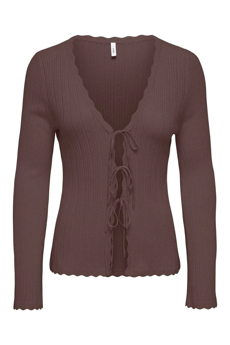 Only - Onlarona Ls V-Neck Struc Cardigan Cc Knt - 5082605 Chocolate Martini